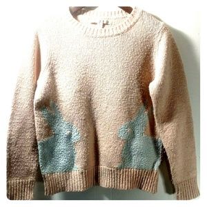 Lauren Conrad Bunny Rabbit Peach Knit Sweater